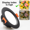 Miniatyrbillede 4 af 4: Ultra-flade sorte LED-nedlys, 7 W runde LED-nedlys, IP44