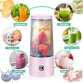 Miniatyrbillede 5 af 5: Bærbar blender, personlig størrelse blender til smoothies og pink