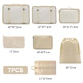 Miniatyrbillede 2 af 5: 290T dobbeltsidet twill stof, 7 sæt opbevaringsposer, rejse beige
