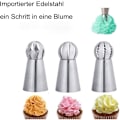 Miniatyrbilde 4 av 5: 3 stk. Sprøytetips, Sprøytepose i Rustfritt Stål Dekorasjonstilbehør - Kakedekorasjon for Tart,Kjeks,Bakverk -