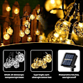 Miniatyrbillede 5 af 5: Solcelled Lysstreng Udendørs, 50 LED 7M Vandafvisende Solkrystal Kugler til Have, Træer, Terrasse, Jul, Bryllupper, Fester