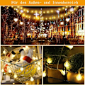 Miniatyrbillede 5 af 5: Globe-lys med batteridrift, RJEDL 12m 100 LED krystal kuglelys