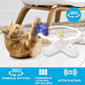 Miniatyrbild 2 av 4: All for Paws Interaktiv Flutter Bug Katt Fjärilsleksak med Två Utbyten Automatisk Katt Flygande Leksaker för Inomhuskatter (1 Pack)