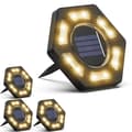 Solcellslampor för golv, 4-pack, 12 LED solcellslampor för utomhusbruk, vattentäta KLB