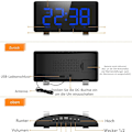 Miniatyrbild 3 av 5: Radioväckarklocka digital väckarklocka LED-display 4 ljusstyrkenivåer justerbar