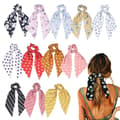 12-pack hårband med sjal, chiffongblommor, scrunchie, hårsnoddar, hästsvans KLB