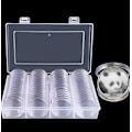 Miniatyrbild 2 av 8: Förvaringsbehållare för silvermynt 40 mm för myntsamlare, 60-pack