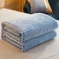 Miniatyrbillede 4 af 5: Ekstra Plaid Tæppe, Plaid Fleece Tæppe (Blå og Hvid, 120x200cm) KLB