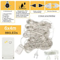Miniatyrbillede 2 af 6: 6X4m 880LEDs LED-lyskæde lysnet lysgardin indendørs udendørs KLB