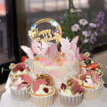 Miniatyrbillede 5 af 5: Pink Butterfly Kagepynt, 16stk Butterfly Cupcake Toppers