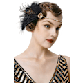 Pikkukuva 1 / 5: 1920-luvun tyyliin sulkapäähine Charleston Great Gatsby -karnevaaliasu Naisten asuste Yksi koko Kulta