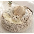Miniatyrbild 1 av 5: Mjuk kattkorg Anti Stress Extra Mjuk Lugnande Hundbädd XL Soffa Bekväm Tvättbar Hem, Kudde, Halkfri (50cm, Brun) KLB