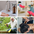 Miniatyrbild 6 av 6: 4-pack tomma sprayflaskor, glasflaskor, med justerbart sprayhuvud.