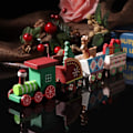 Miniatyrbillede 5 af 5: Juletog Malet Træjulepynt, Børnegave Legetøj KLB