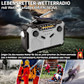 Miniatyrbild 5 av 5: Solradio, AM/FM bärbar vevradio, Dynamo nödradio med 4000 mAh