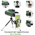 Miniatyrbillede 3 af 7: Monokular Teleskop, Monokular Bak4 Prisma Vandtæt Monokular Kikkert med Smartphone