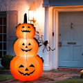 Miniatyrbilde 5 av 5: Oppblåsbar Halloween-gresskar med LED-lys