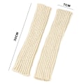 Miniatyrbillede 2 af 5: Dame Vinter Varme Over Elbow Lange Fingerløse Tommelfinger Hul Handsker Luffer Beige KLB