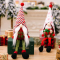 Miniatyrbillede 5 af 5: Jule Nisser Plys Elf Dukke Ornamenter Sød Sne Hætte KLB