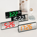 Miniatyrbilde 7 av 7: LED digital display, multifunksjonell elektronisk klokke, skrivebordstemperatur speil, vi