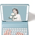 Miniatyrbillede 2 af 5: Tastatur etui med mus farve tastatur retro runde nøglehætter søde