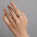 Miniatyrbillede 4 af 5: Sølvring rhodiumbelagt justerbar ring med rose