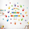 Miniatyrbild 5 av 6: Färgglada Inspirerande Citat Väggdekaler Färg Splash Handavtryck Väggdekaler