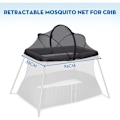 Miniatyrbilde 3 av 4: Myggnett for barneseng/vugger/reiseseng/ekstraseng/parasollseng for baby, fint mesh-stoff, enkelt å installere, (hvit, 96 x 55 cm) KLB