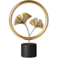 Miniatyrbild 1 av 4: Skulptur av ginkgoblad i träbas, dekoration för vardagsrum, hall, sovrum, kontor, handgjord konststaty, hängande gåva (cirkelformad fågel)