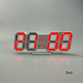 Miniatyrbild 2 av 7: 6609 3D Stereo LED-väckarklocka Vardagsrum 3D Väggklocka-Röd