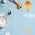 Miniatyrbillede 3 af 8: Rustfrit stål træblad formet frugt dessert kage gaffel KLB