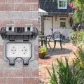 Miniatyrbillede 3 af 8: Udendørs stikkontakt med låg - alt i én ramme + indbygget indsats + KLB