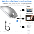 Miniatyrbilde 6 av 6: Oppladbar Bluetooth-mus for bærbar PC og nettbrett