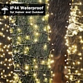 Miniatyrbilde 3 av 5: Varmt hvitt juletrelys - 20M 200 LED juletrelys, elektrisk, 8 moduser, vanntett for utendørs og innendørs juledekorasjon