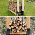 Miniatyrbild 4 av 5: 2-pack utomhus vedstaplingsställ för ved, stor kapacitet stark vedstaplingsställ, vedförvaring för inomhus och utomhus KLB