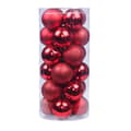 24 stk 3cm julekule ornamenter rød KLB