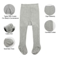 Miniatyrbilde 6 av 8: 3-pakning babytights - tykke strømpebukser for småbarn, jenter og gutter, hvit + svart + grå KLB