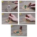 Miniatyrbilde 2 av 5: Vosskje med treskaft for forseglingstempel for voksforseglingstempel