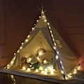 Miniatyrbillede 7 af 7: Varmt hvid 20 LED kuglelyskæde Ø 6 cm bomuldssnor KLB