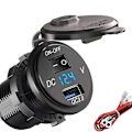Miniatyrbillede 4 af 5: QC 3.0 USB-stikkontakt til bil 12V/24V-3.0 billader installationsstik