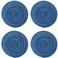 Tvättrbara ovala placemats, halkfria, värmebeständiga, flätade, blå
