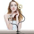 Miniatyrbillede 2 af 8: Concept 2 i 1 LED Selfie ring lys bordmontering lys iPhone Holder med KLB