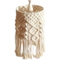 Miniatyrbild 1 av 8: Handgjord lampskärm, hängande lampskärm, boho macrame lampskärm KLB