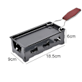 Miniatyrbillede 2 af 5: Bærbar sammenklappelig non-stick stearinlys Raclette-pande med sort
