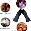 Miniatyrbild 5 av 6: Ugnshandskar bakhandskar grillhandskar 1 par lädergrillhandskar