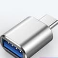 Pikkukuva 1 / 3: Type-C-sovitin USB-liitäntään, USB C - USB 3.0 -sovitin, alumiinihopea