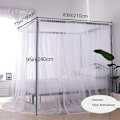 Miniatyrbillede 2 af 5: Myggenet fluenet seng gardiner firkant 210 x 190 x 240 cm KLB