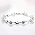 Miniatyrbillede 5 af 5: Justerbar længde brillant legering diamant sølv armbånd
