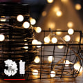 Miniatyrbillede 1 af 5: Lysguirlande, Kugle, varm hvid, 100 LED (10m) Dekoration til indendørs og udendørs brug, Lavspændingstransformator 220V