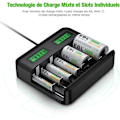 Miniatyrbild 2 av 5: LCD universal batteriladdare, AA/AAA Ni-MH batterier
